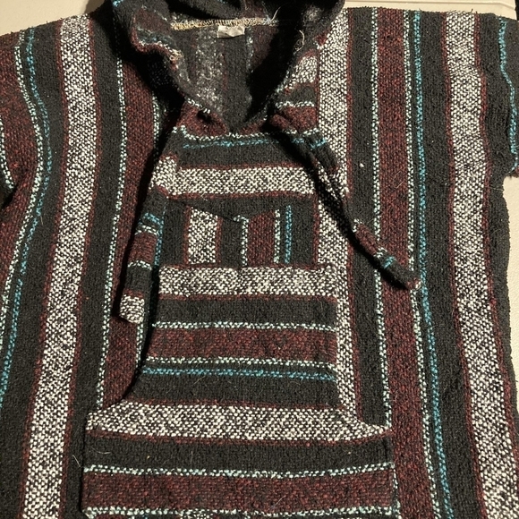 Artesanias Mickey Boho Cali Beach Babe Blanket Sweater Jacket Hippie Men's M EUC - Picture 3 of 4